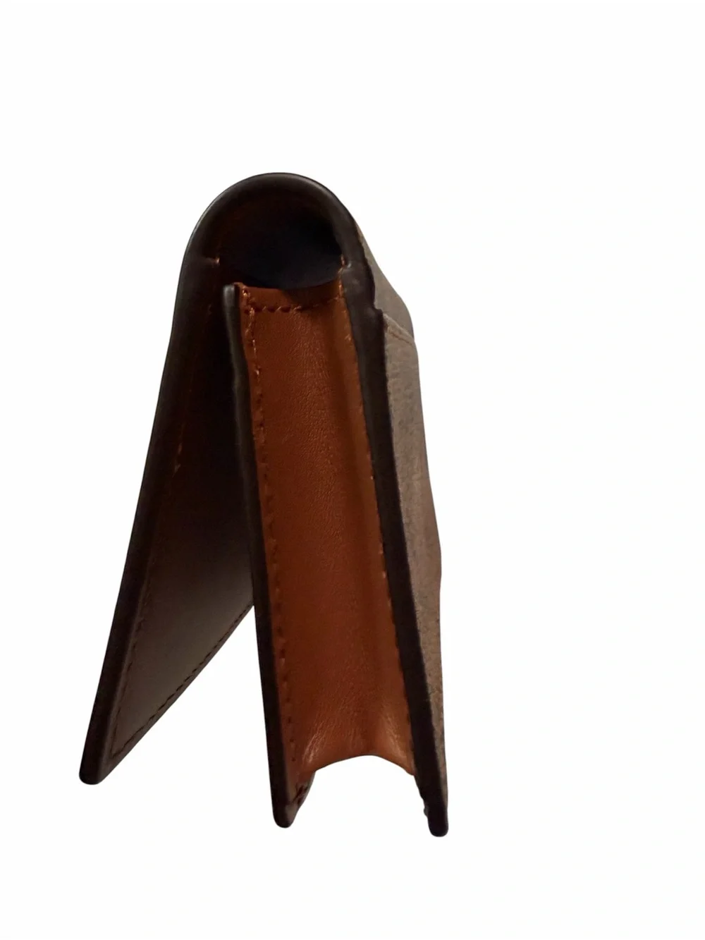 Brand New MCM Cognac and Black Visetos Logo Card Wallet